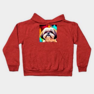 Shih Tzu Painted Pop Art Kids Hoodie